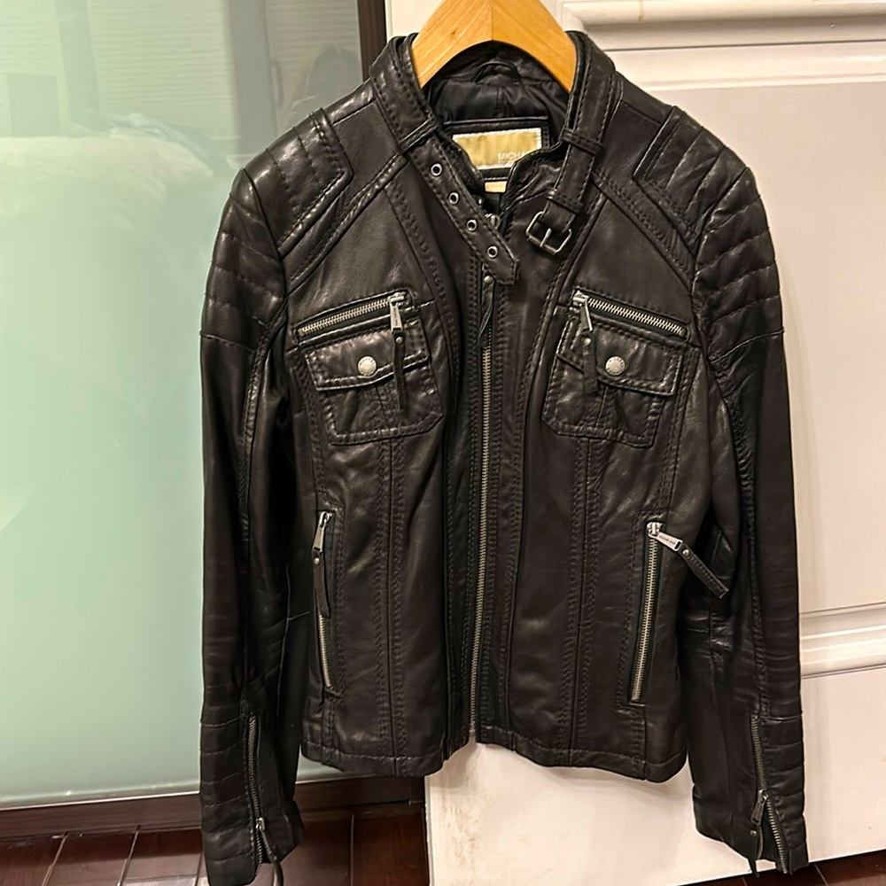 Michael Michael Kors Leather Moto Jacket Size Small